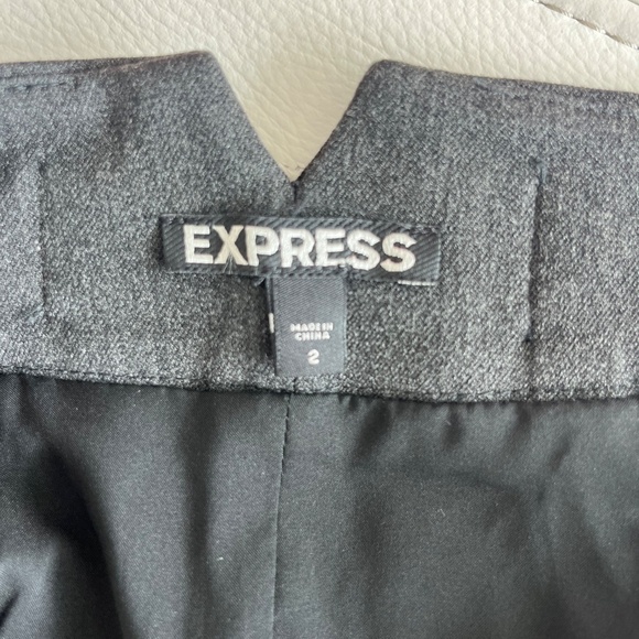 Express Grey Pencil Skirt with Back Bow Detail – Size 2 - Picture 8 of 9
